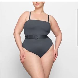 SKIMS sculpting swim one piece Gunmetal 3X